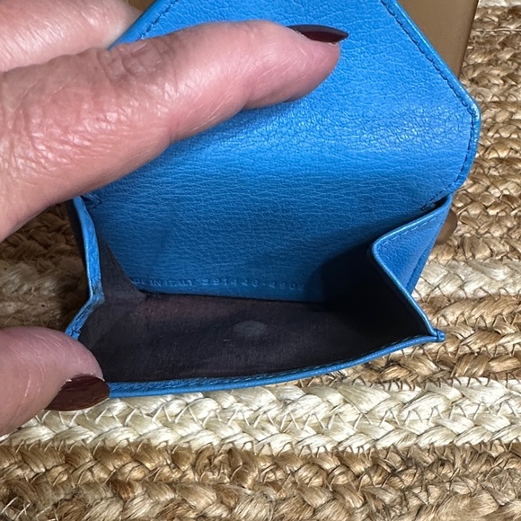 Balenciaga Vibrant Azure Leather Card Mini Wallet - Picture 2 of 11